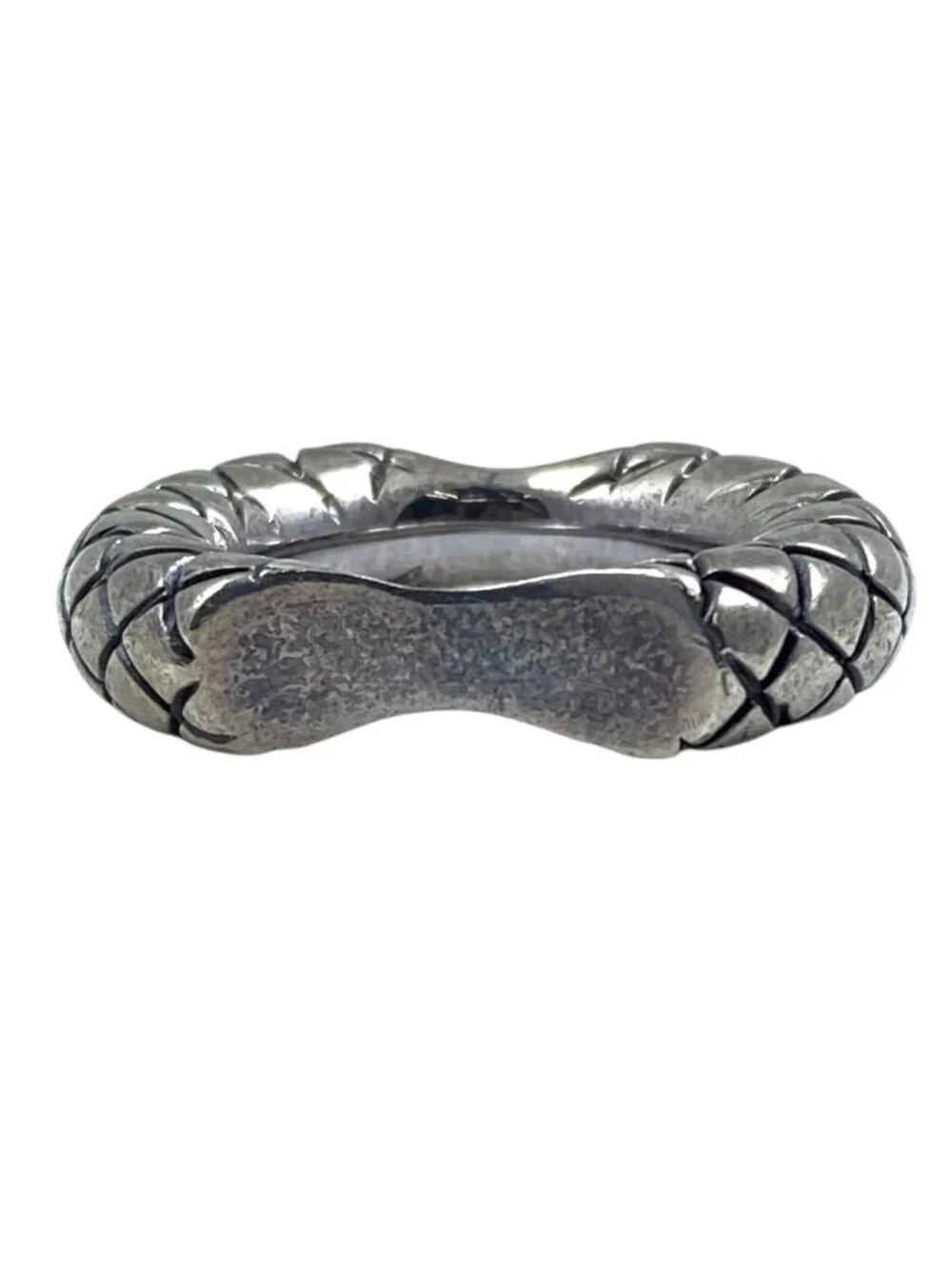 Bottega Veneta Ring Intrecciato Silver Simple